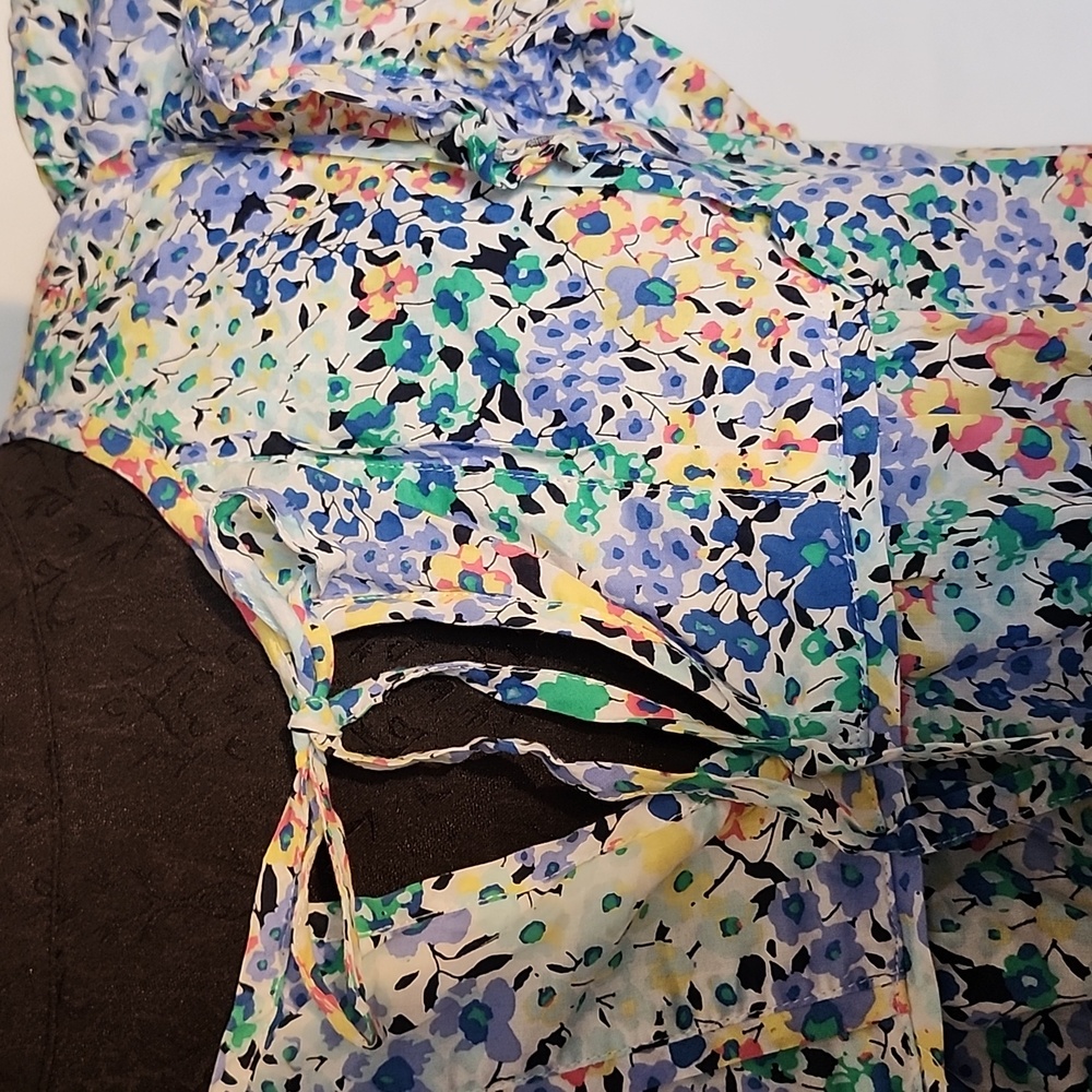 J Crew Floral Ruffle Sleeve Top - Picture 4 of 5